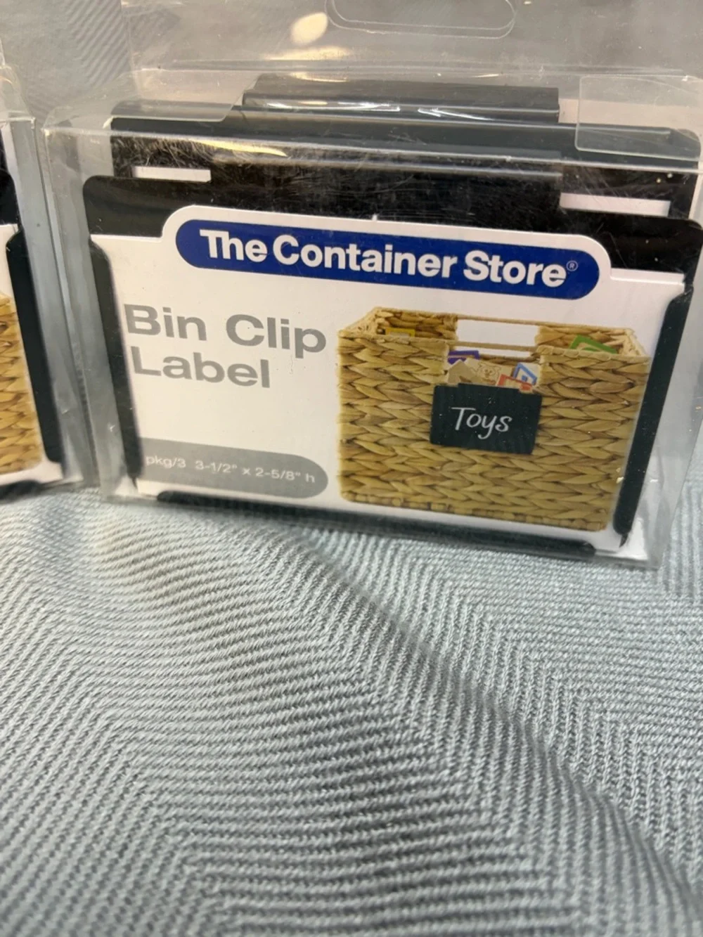 The container store bundle of nine bin clip labels 3 1/2” x 2 5/8”